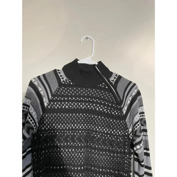 Krimson Klover Striped‎ Nordic Wool Blend Zipper Neck Sweater - Picture 2 of 11